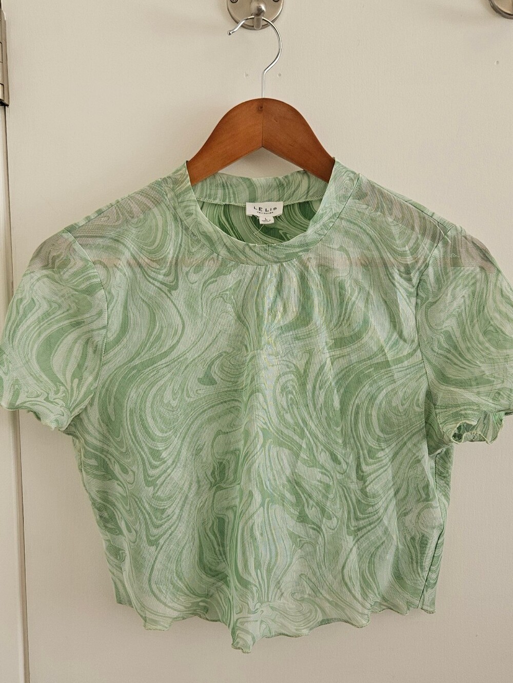 Le Lis Light Green Swirl Short Sleeve Tee